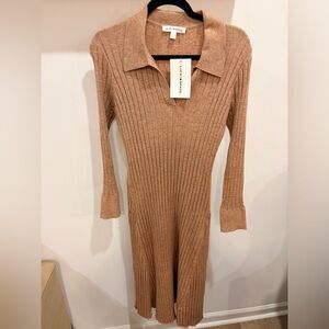 Lucky Brand Women's Long Sleeve Ribbed Dress - Brown